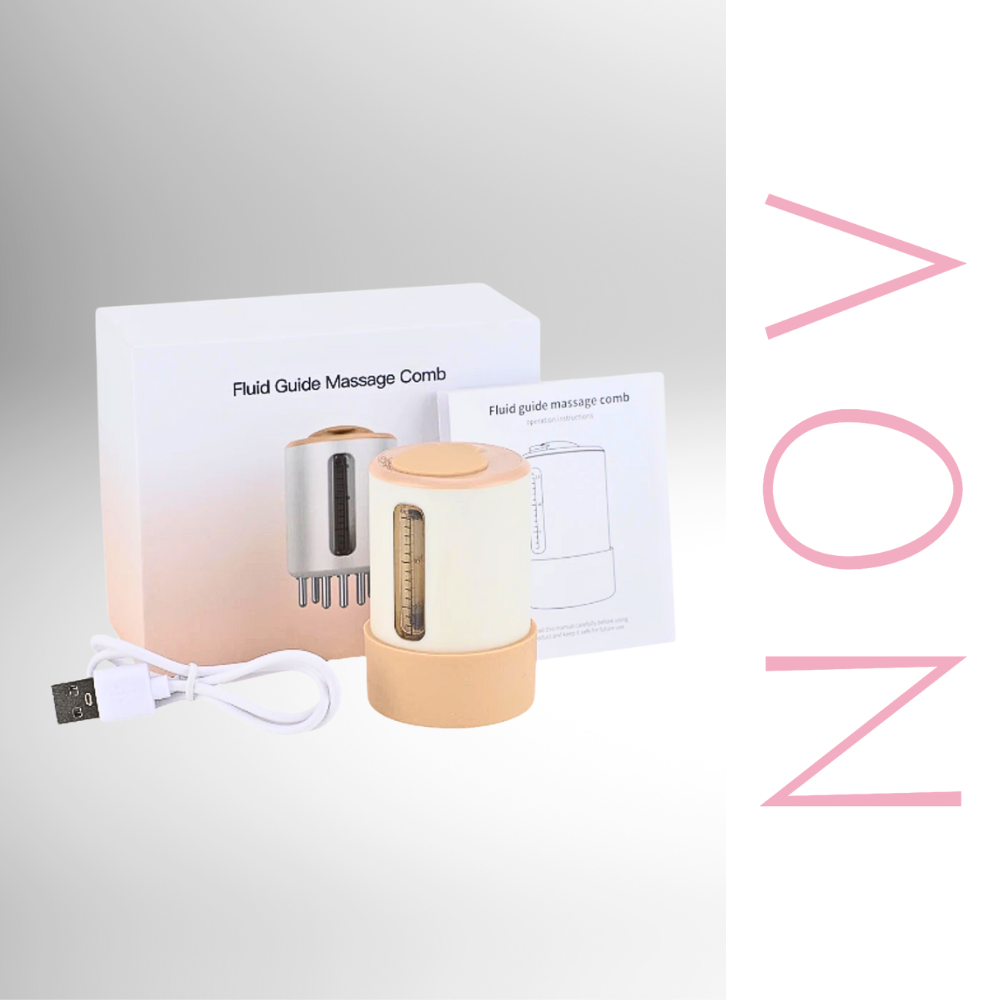 NOV- Stimulateur LED cheveux avec massage cuir chevelu et lumière rouge pour repousse naturelle.