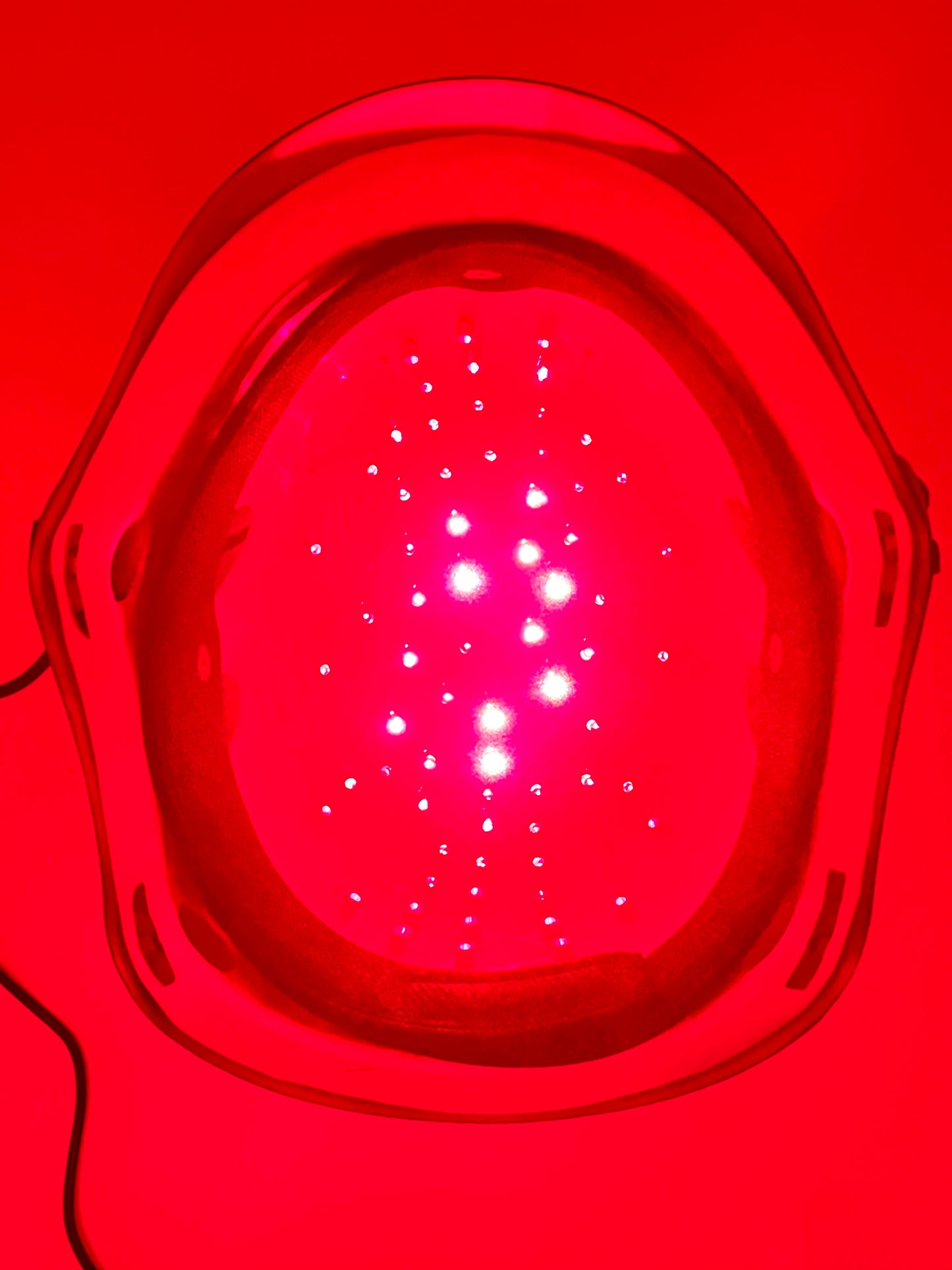 casque led repousse capillaire, lumière rouge