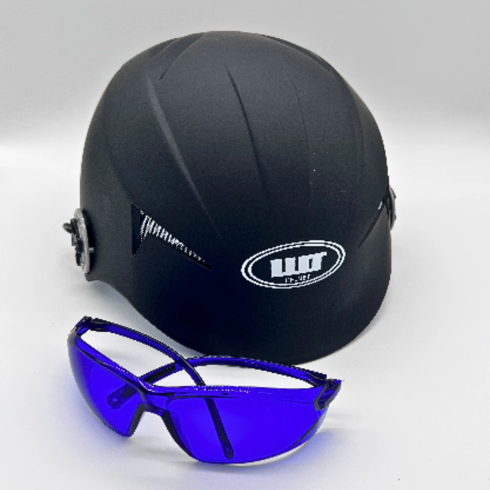 casque led anti chute avec lunettes