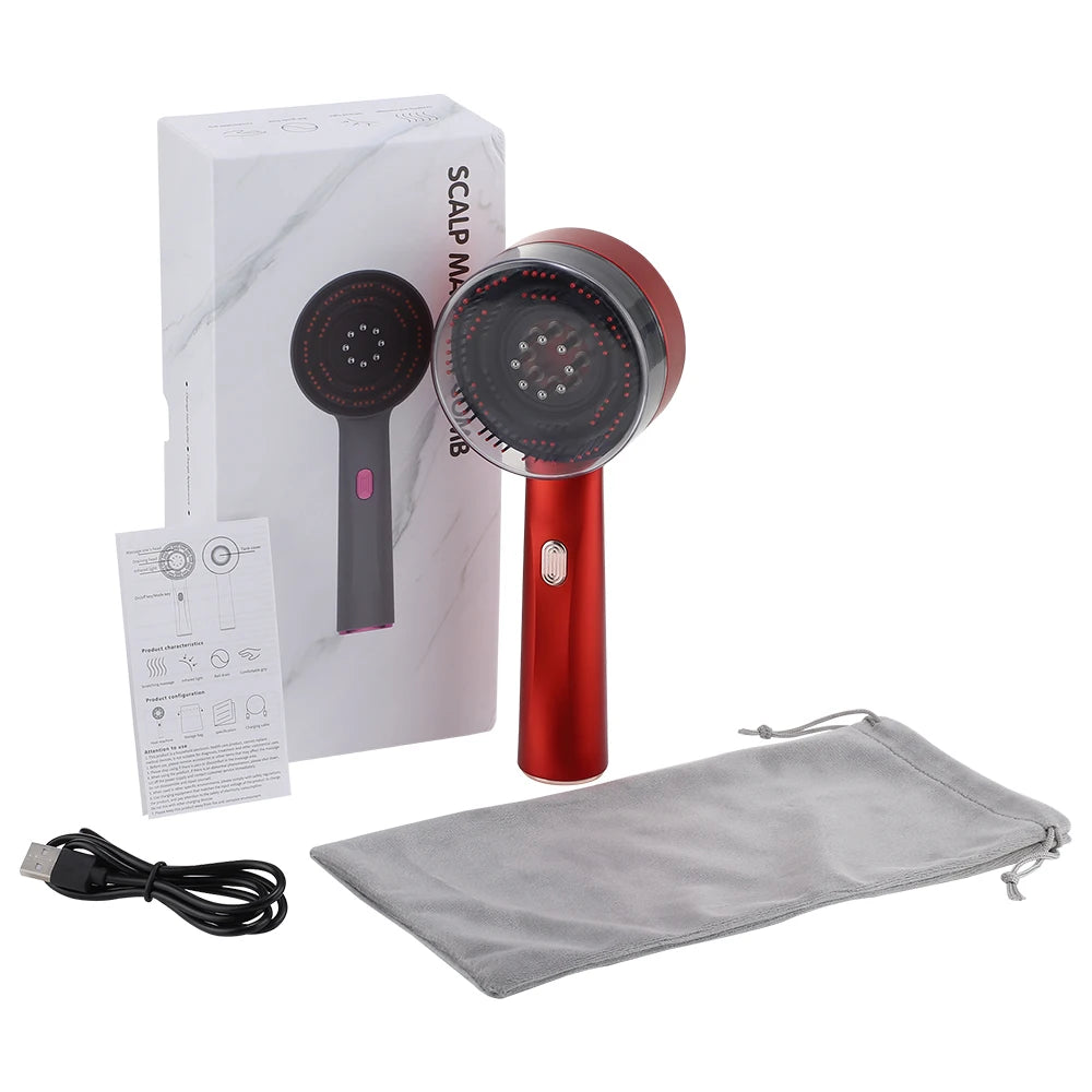 peigne led à lumière rouge, rechargeable usb