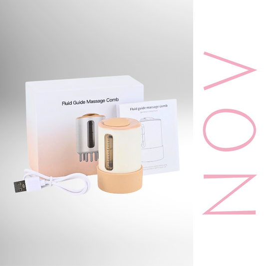 NOV- Stimulateur LED cheveux avec massage cuir chevelu et lumière rouge pour repousse naturelle.