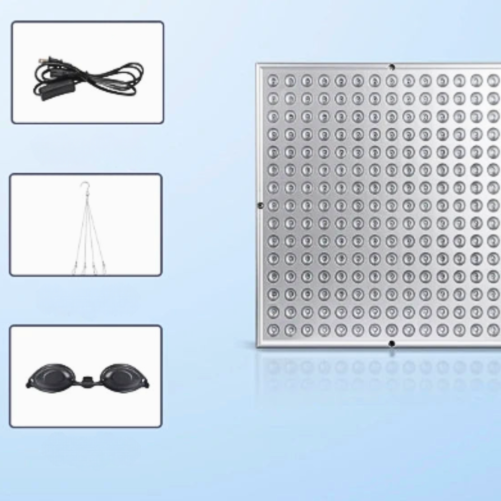 panneau led avec cable usb, lunettes de protection et accroche