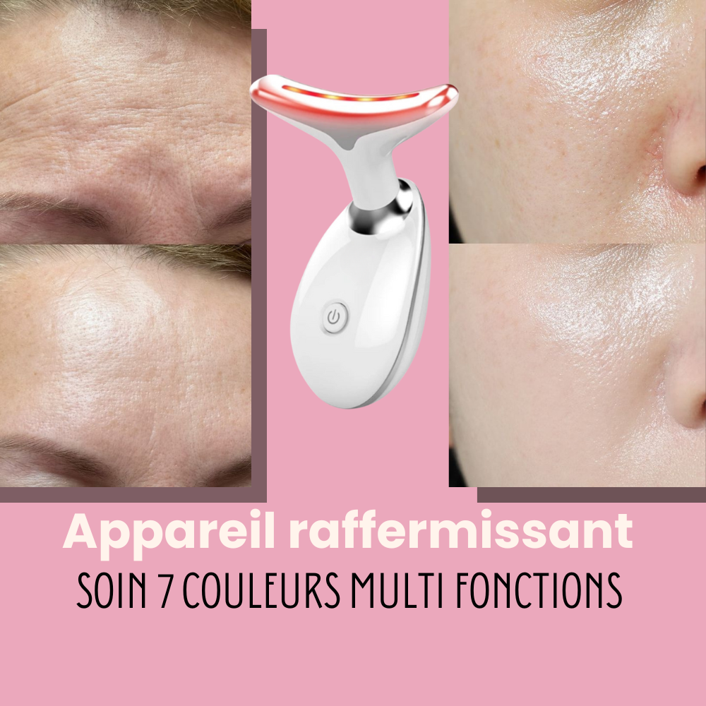 Avant après visage, front & joues, moins de rides et moins d'imperfections grâce à l'appareil LED raffermissant 7 couleurs 